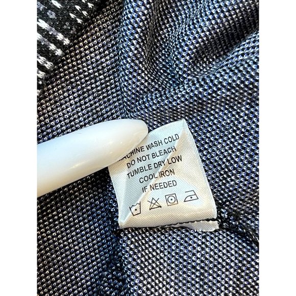 Tacera Womens Check Shift Dress Bell Sleeves Back Zip Black Blue Size Small - Picture 6 of 6